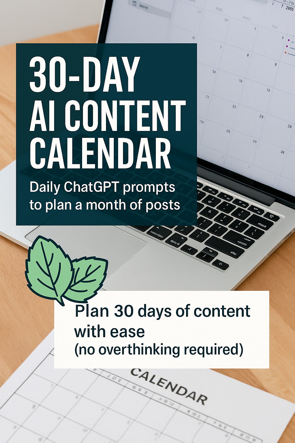 30 Day Content Calendar
